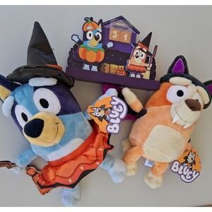 Bluey Halloween Bundle Dan Dee Plush Witch Bluey Bat Bingo Ruz Wooden Calendar